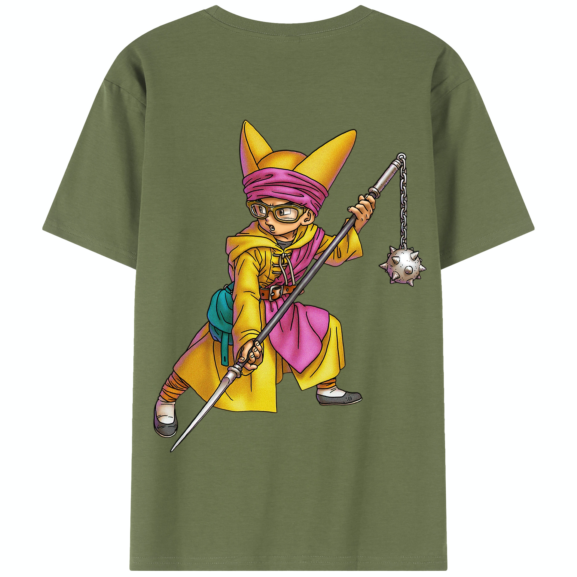 （画像用） ドラゴンクエスト Doragon Kuesuto Dragon Quest 綿100％半袖Tシャツ（背面プリント）
